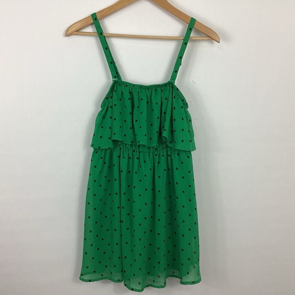 Torrid Green Polka Dot Ruffled Tank Top Size 0